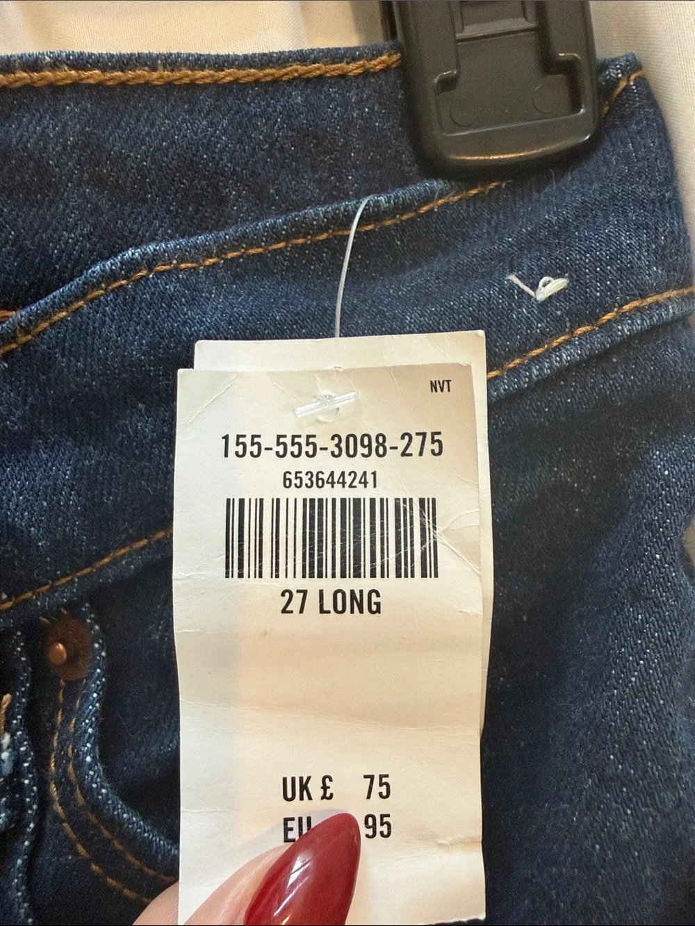 Abercrombie & Fitch Dark Blue High-Rise Flare Jeans - Sz 4 (27) LONG - Picture 7 of 10